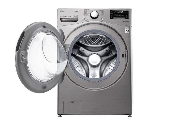 LG Lava e Seca Smart LG 17kg Aço Escovado com Conectividade Wi-Fi ThinQ - WD17SV2S6B - 127v, WD17SV2S6B
