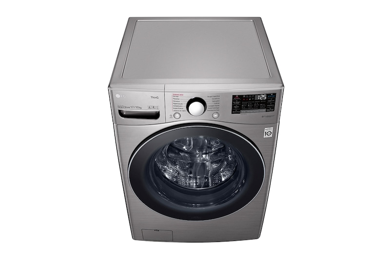 LG Lava e Seca Smart LG 17kg Aço Escovado com Conectividade Wi-Fi ThinQ - WD17SV2S6B - 127v, WD17SV2S6B