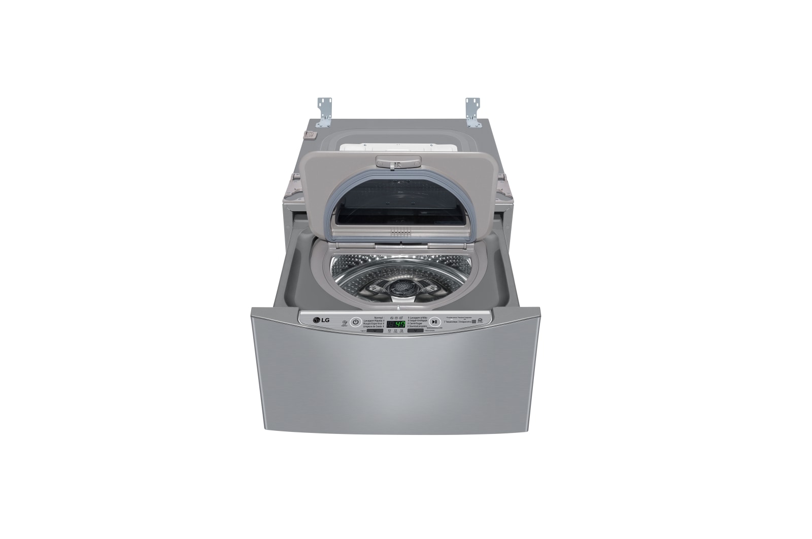 Vista frontal de Lavadora de Roupas Smart TWINWash Mini 2kg 220V 3 Motion Aço Escovado  WD2100VMA