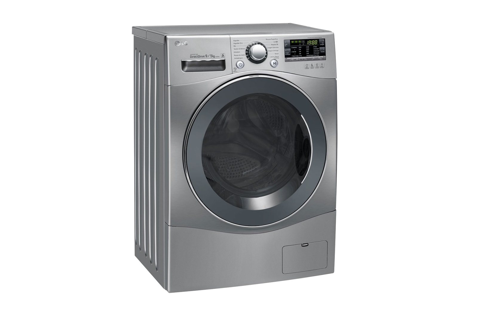 LG Lavadora Lava e Seca 9kg 220V com 6 Motion DD e Painel Touch - Aço Escovado, WD9EP6(A)