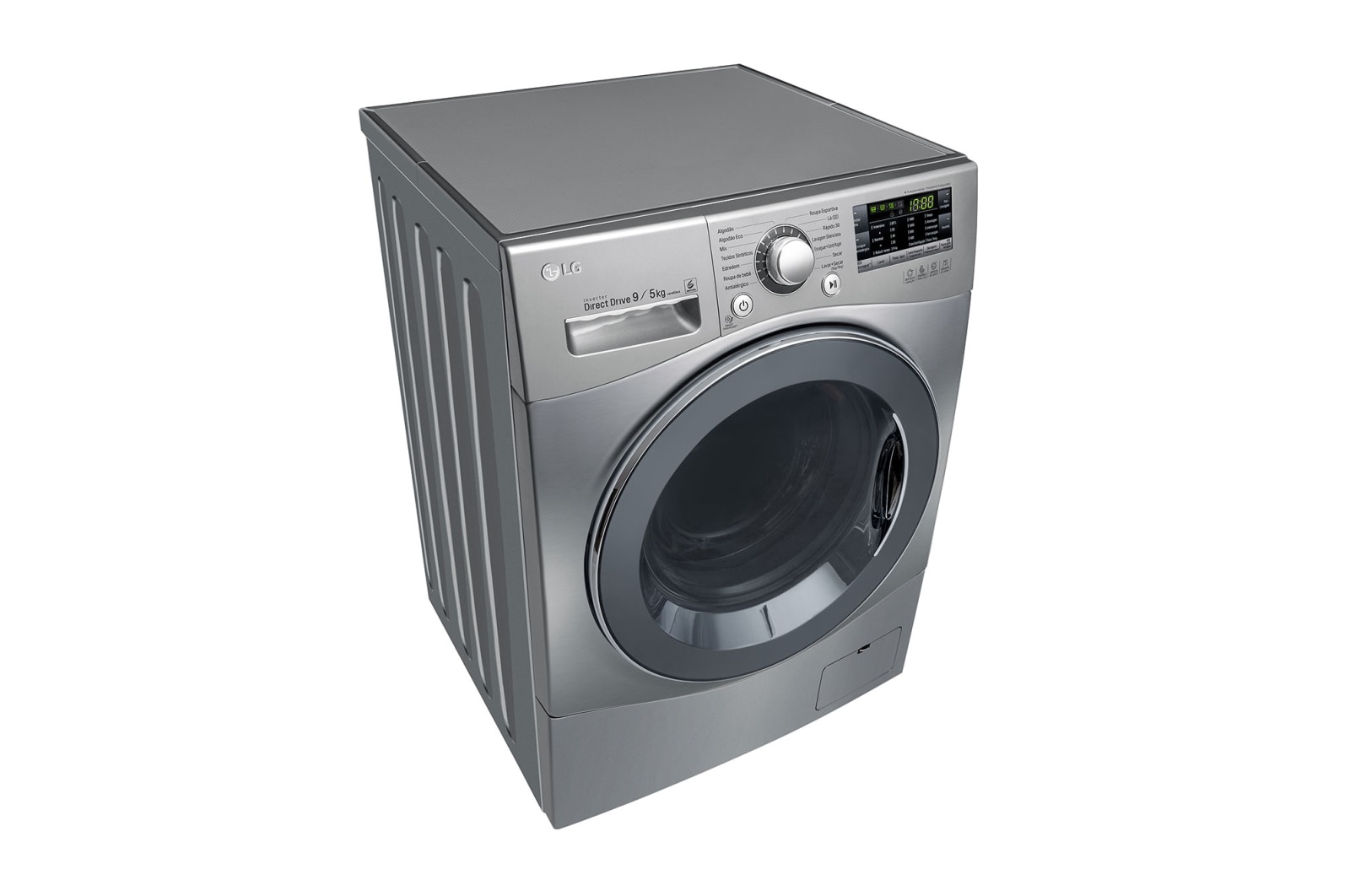 LG Lavadora Lava e Seca 9kg 220V com 6 Motion DD e Painel Touch - Aço Escovado, WD9EP6(A)