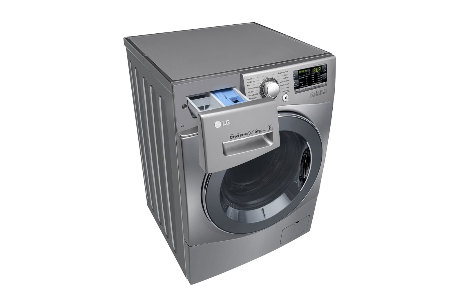 LG Lavadora Lava e Seca 9kg 220V com 6 Motion DD e Painel Touch - Aço Escovado, WD9EP6(A)