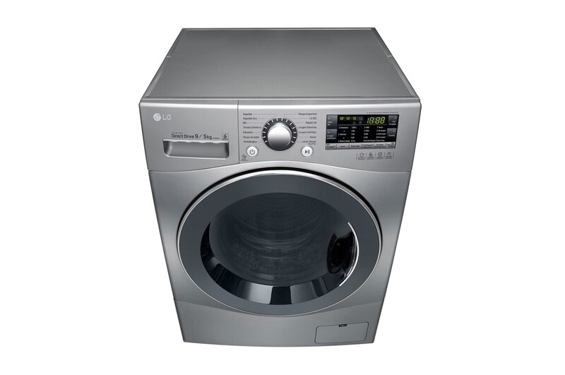 LG Lavadora Lava e Seca 9kg 220V com 6 Motion DD e Painel Touch - Aço Escovado, WD9EP6(A)