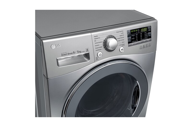 LG Lavadora Lava e Seca 9kg 220V com 6 Motion DD e Painel Touch - Aço Escovado, WD9EP6(A)