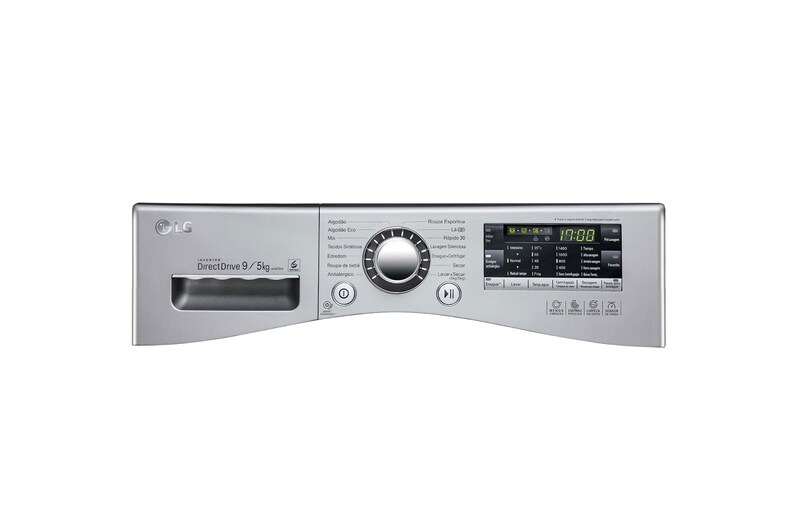 LG Lavadora Lava e Seca 9kg 220V com 6 Motion DD e Painel Touch - Aço Escovado, WD9EP6(A)