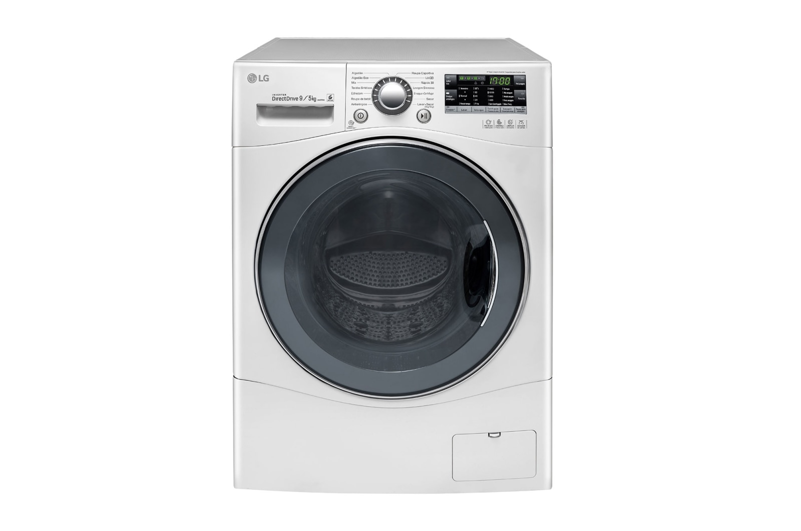 Vista frontal de Lavadora Lava e Seca 9kg 127V com 6 Motion DD e Painel Touch – Branca  WD9WP6