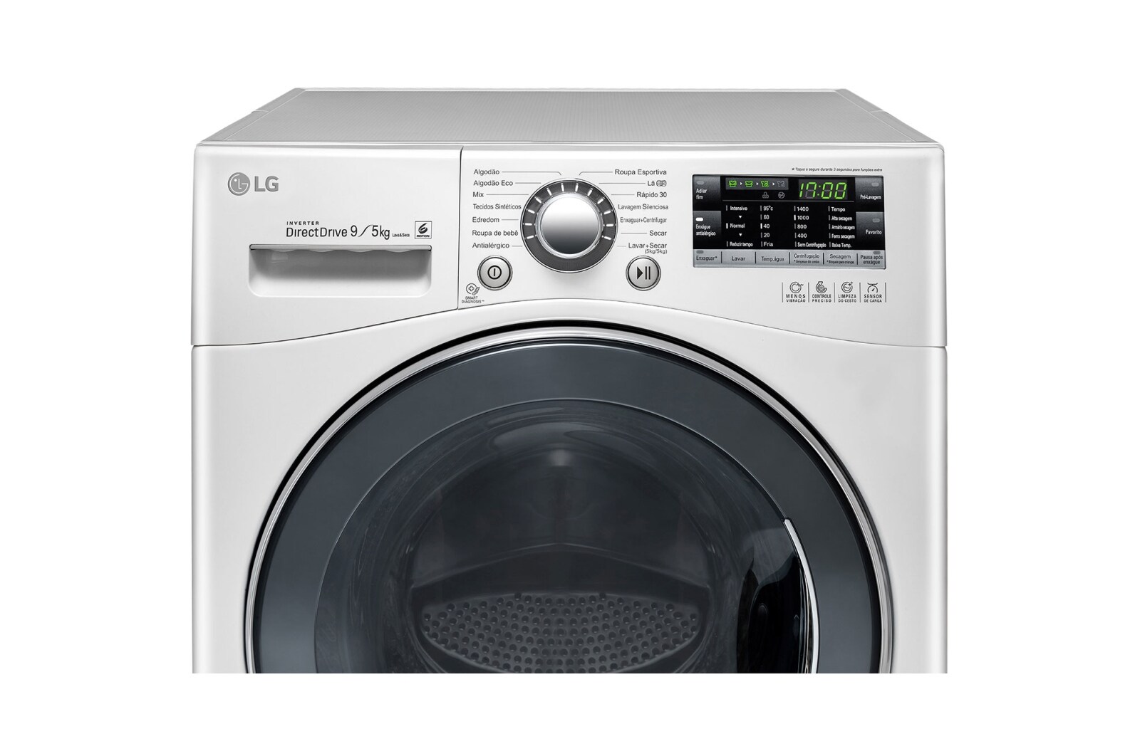 LG Lavadora Lava e Seca 9kg 127V com 6 Motion DD e Painel Touch – Branca , WD9WP6