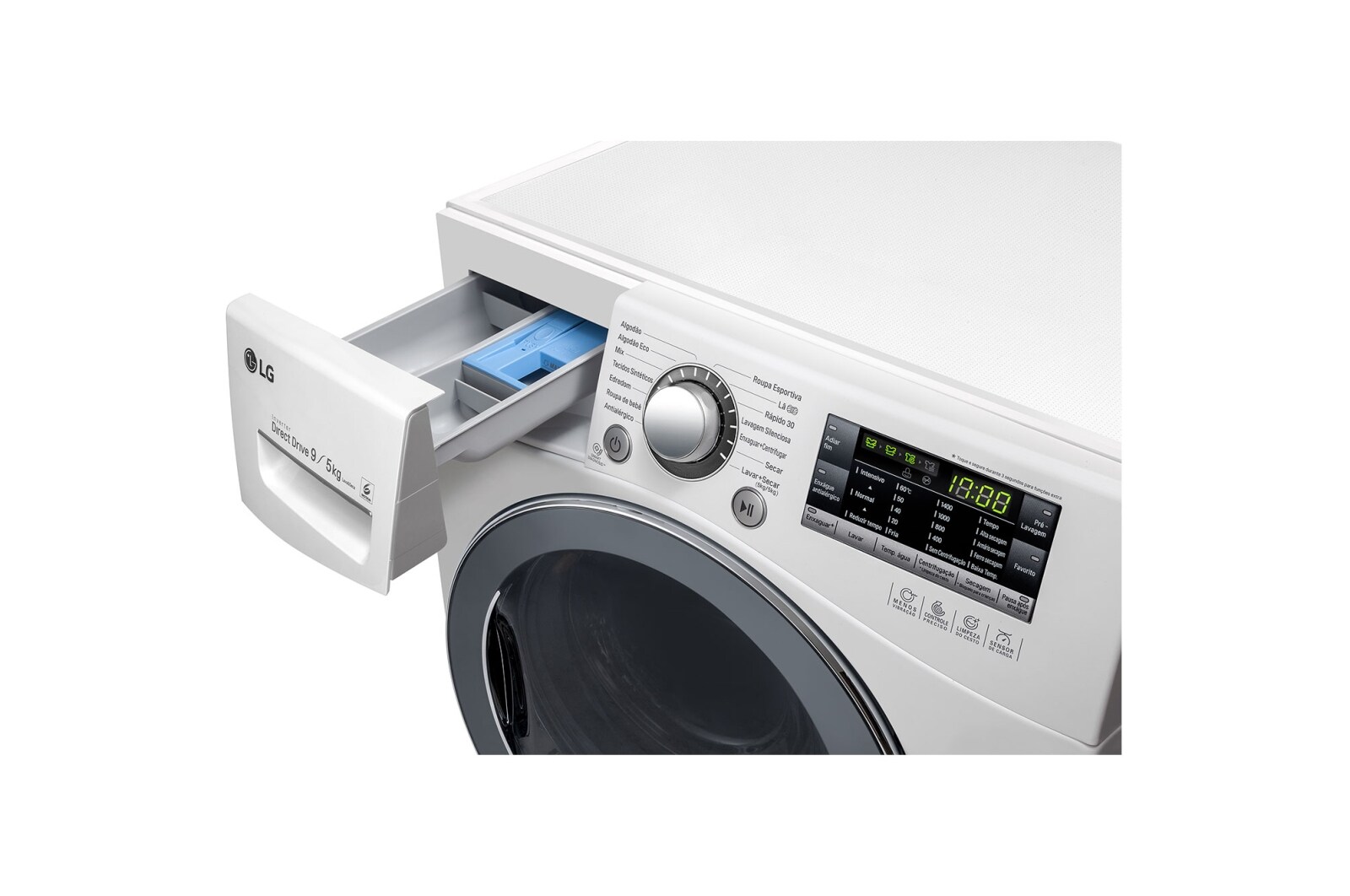 LG Lavadora Lava e Seca 9kg 127V com 6 Motion DD e Painel Touch – Branca , WD9WP6