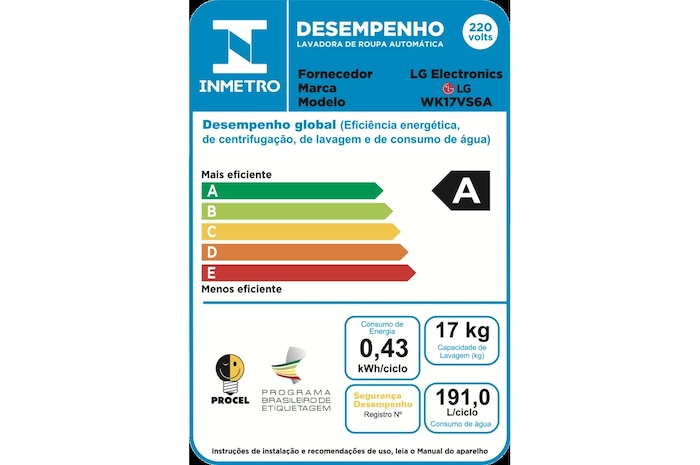 LG WashTower™ AI DD™ Máquina que Lava e Seca 17kg, 220V - Aço Escovado, WK17VS6A