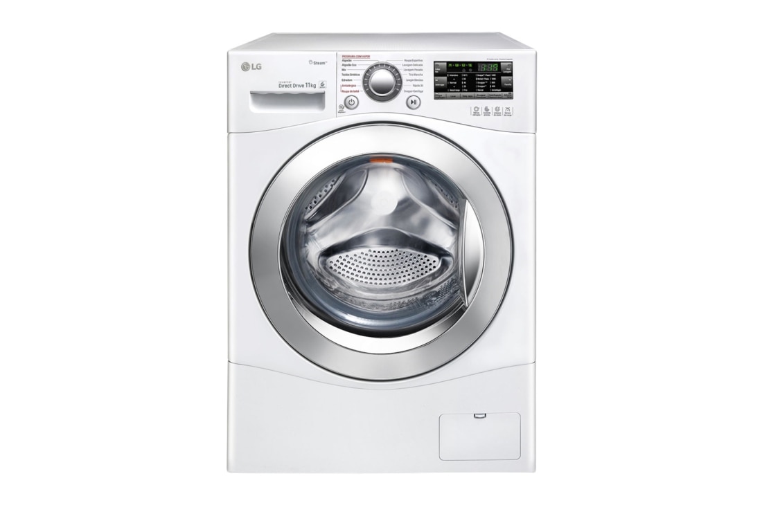 Vista frontal de Lavadora 11kg com 6 Motion DD e Painel Touch – Branca WM11WPS6