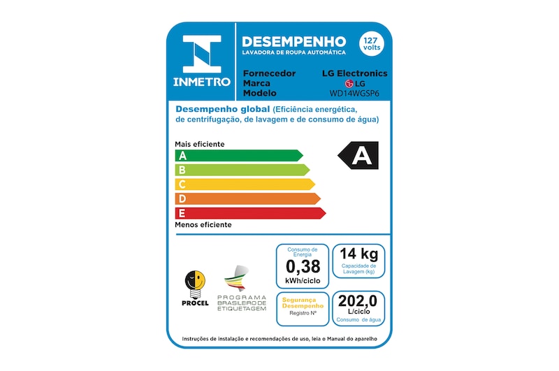 LG Lavadora Smart LG 14kg Branco com Inteligência Artificial AIDD™, WM14WGSP6