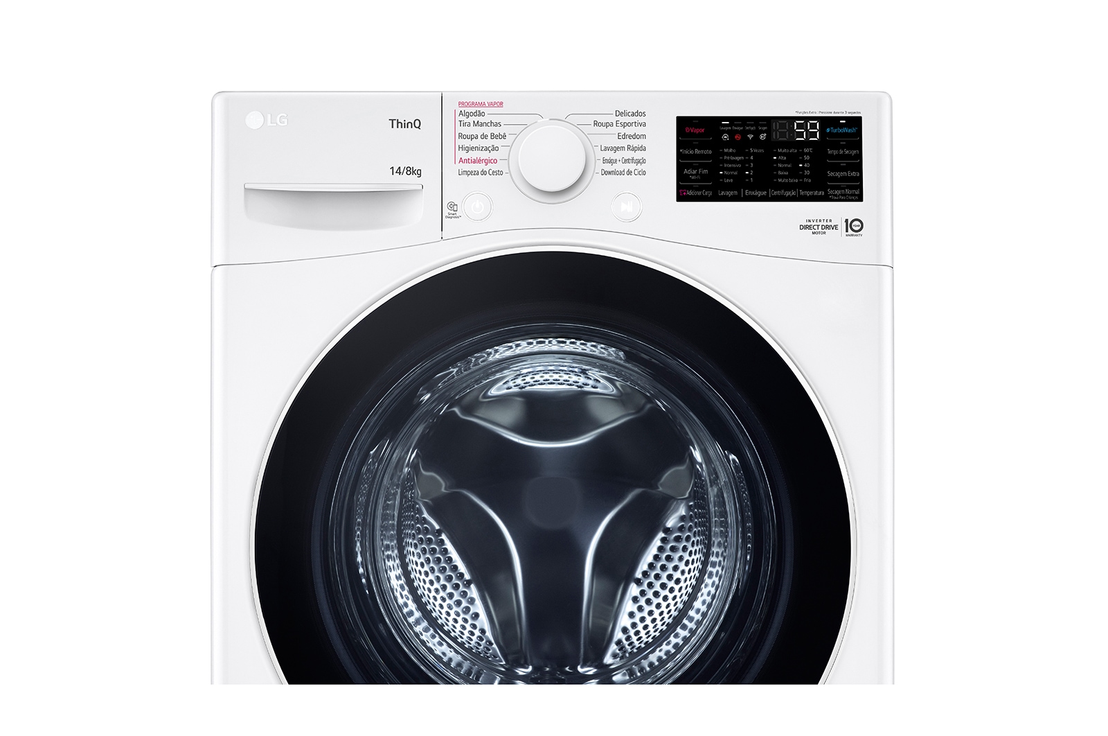 LG Lavadora Smart LG 14kg Branco com Inteligência Artificial AIDD™, WM14WGSP6