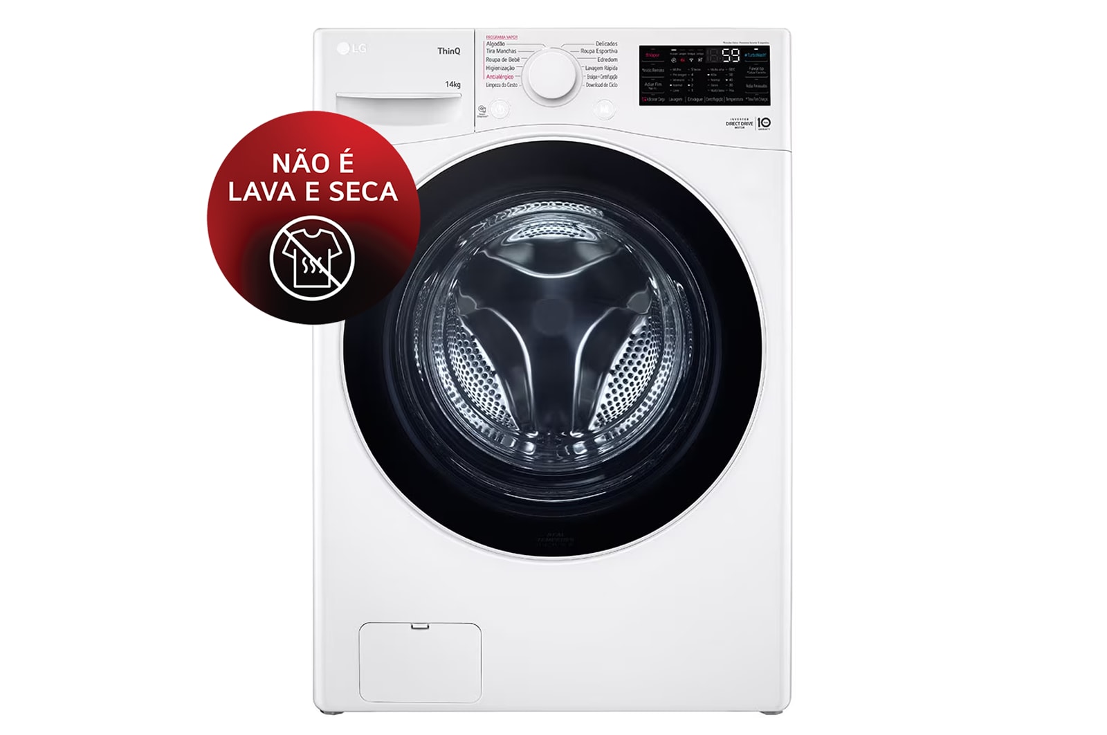LG Lavadora Smart LG 14kg Branco com Inteligência Artificial AIDD™, WM14WGSP6A