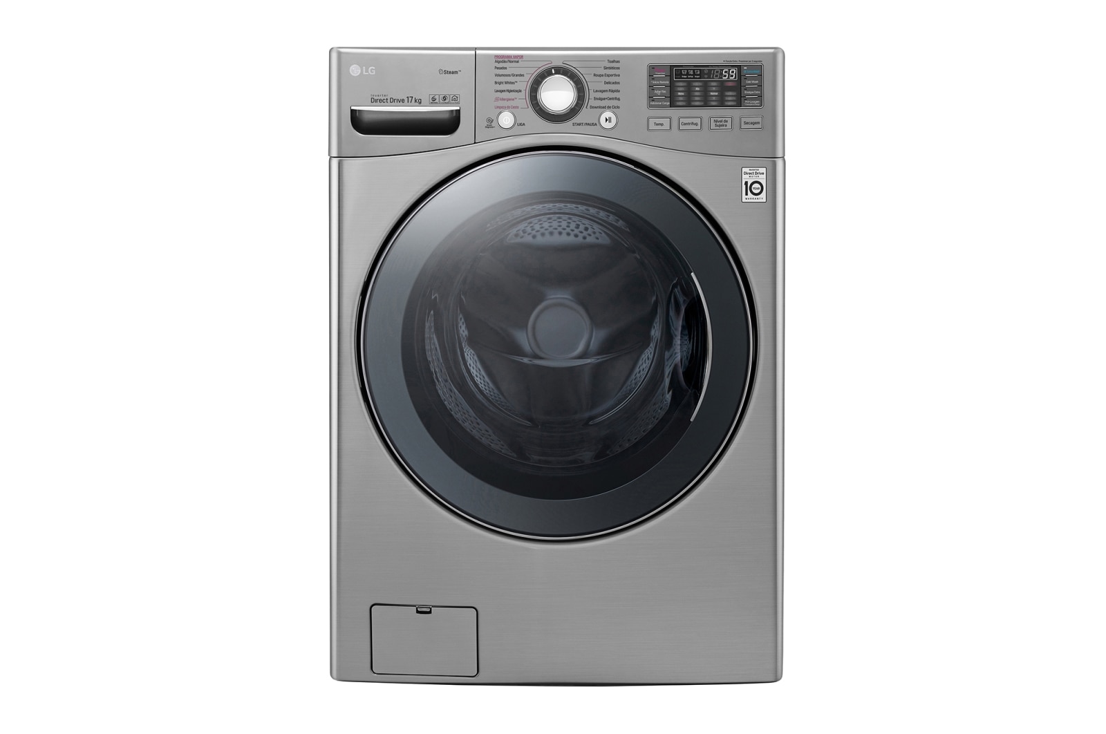 Vista frontal de Lavadora de Roupas TWINWash 17kg com TrueSteam e SmartThinQ WM17VVS6(A)