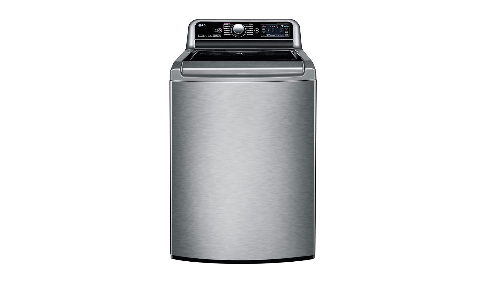 Vista frontal de Lavadora de Roupas Top Load 18kg 127V com TrueSteam e SmartThinQ WT18SVT6