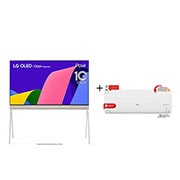 LG Combo Smart TV LG OLED Evo Objet Collection Posé 55'' 4K 55LX1QPSA + Ar-Cond LG Dual Inverter Voice +AI 9.000 BTU Quente/Frio, 55LX.S3-W09A