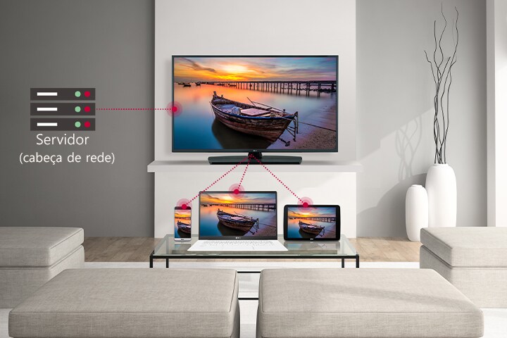 Com a função SoftAP da TV, conecte outros dispositivos, como celulares, laptops e tablets.