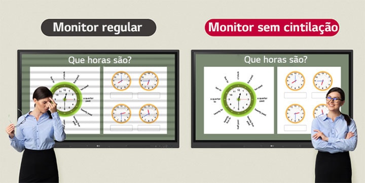 Graças à função anti cintilação do LG CreateBoard, mesmo ao olhar para a tela por um longo período, é possível usar o dispositivo com mais conforto.
