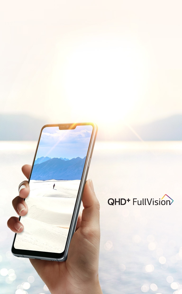 Tela super brilhante do Smartphone LG G7 ThinQ, com clareza em qualquer ambiente e para qualquer conteúdo.
