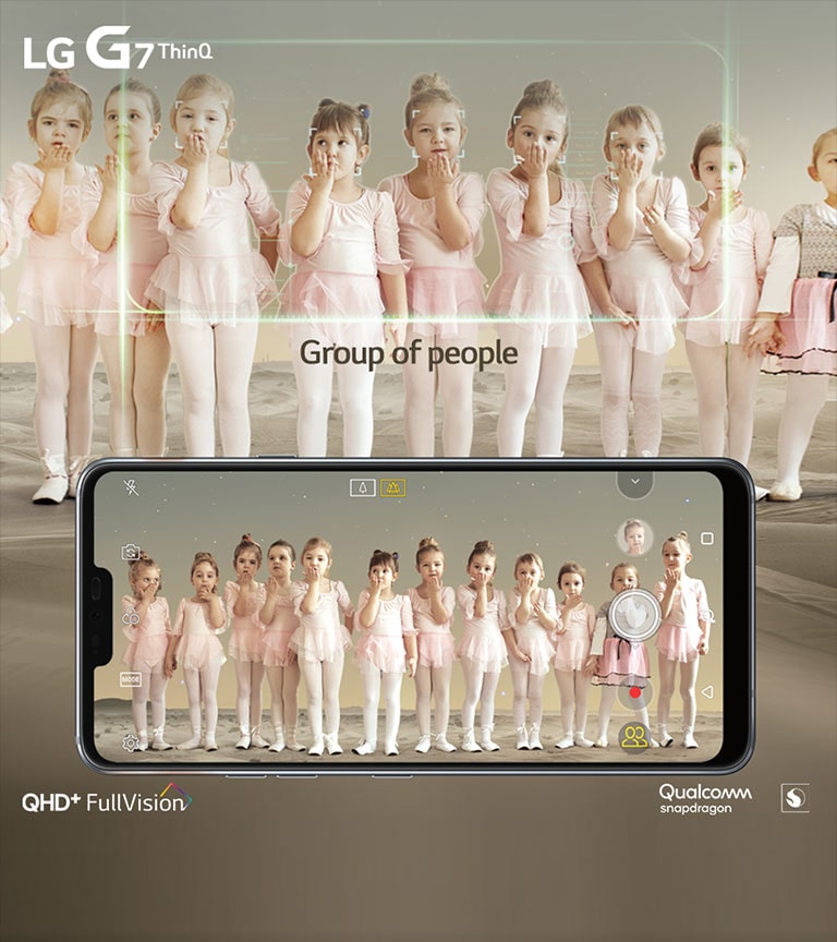 A câmera do Smartphone LG G7 ThinQ QHD+ FullVision, que permite mais detalhes em fotos de paisagem ou com grupos de pessoas.