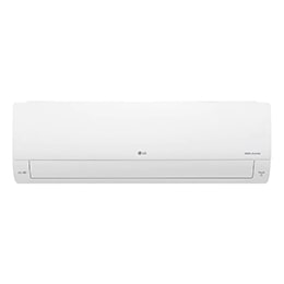  Ar-condicionado split LG branco montado na parede, design minimalista, logo central, adequado para espaços modernos.
