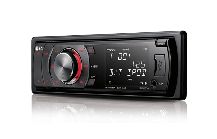 LG Som automotivo com rádio, CD player com entrada auxiliar, USB e Bluetooth para você não tirar as mão do volante, LCF800ON