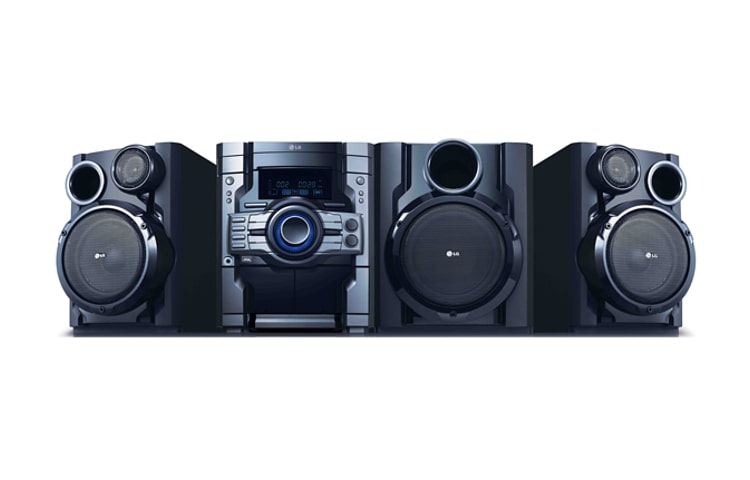 Vista frontal de Mini System com potência de 350W RMS e subwoofer integrado MCT354