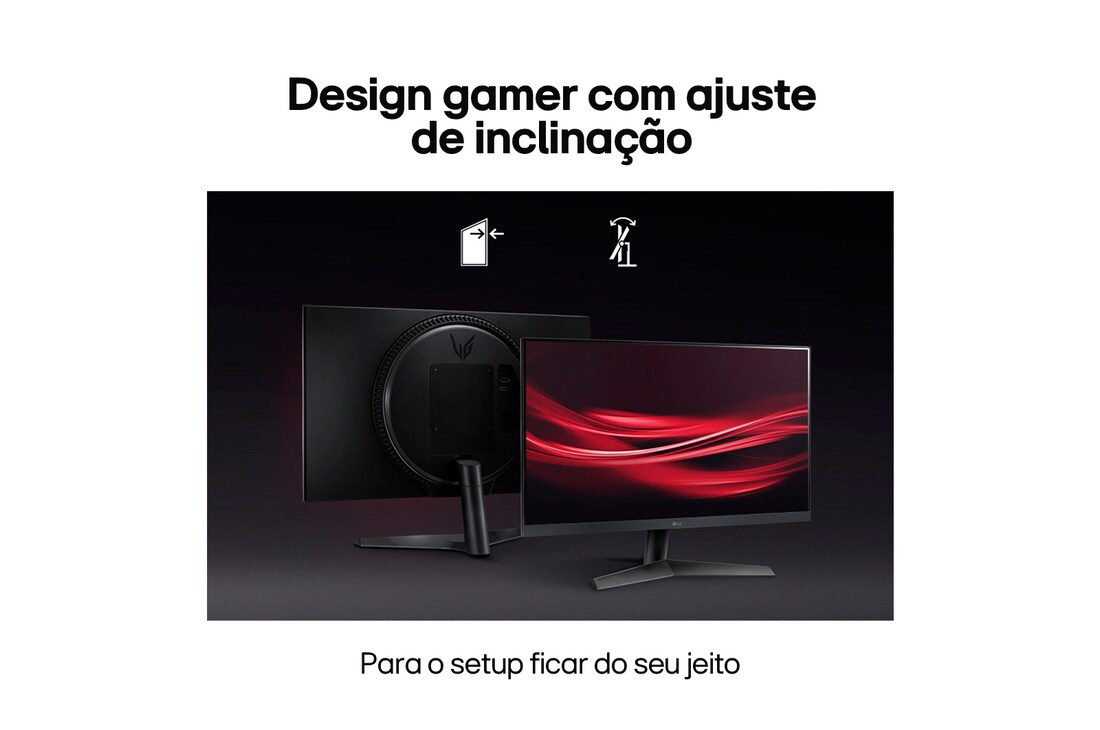 LG Monitor Gamer LG UltraGear 24" IPS Full HD 1920 x 1080 144Hz 1ms (GtG) HDMI HDR10 AMD FreeSync 24GN60R-B, 24GN60R-B