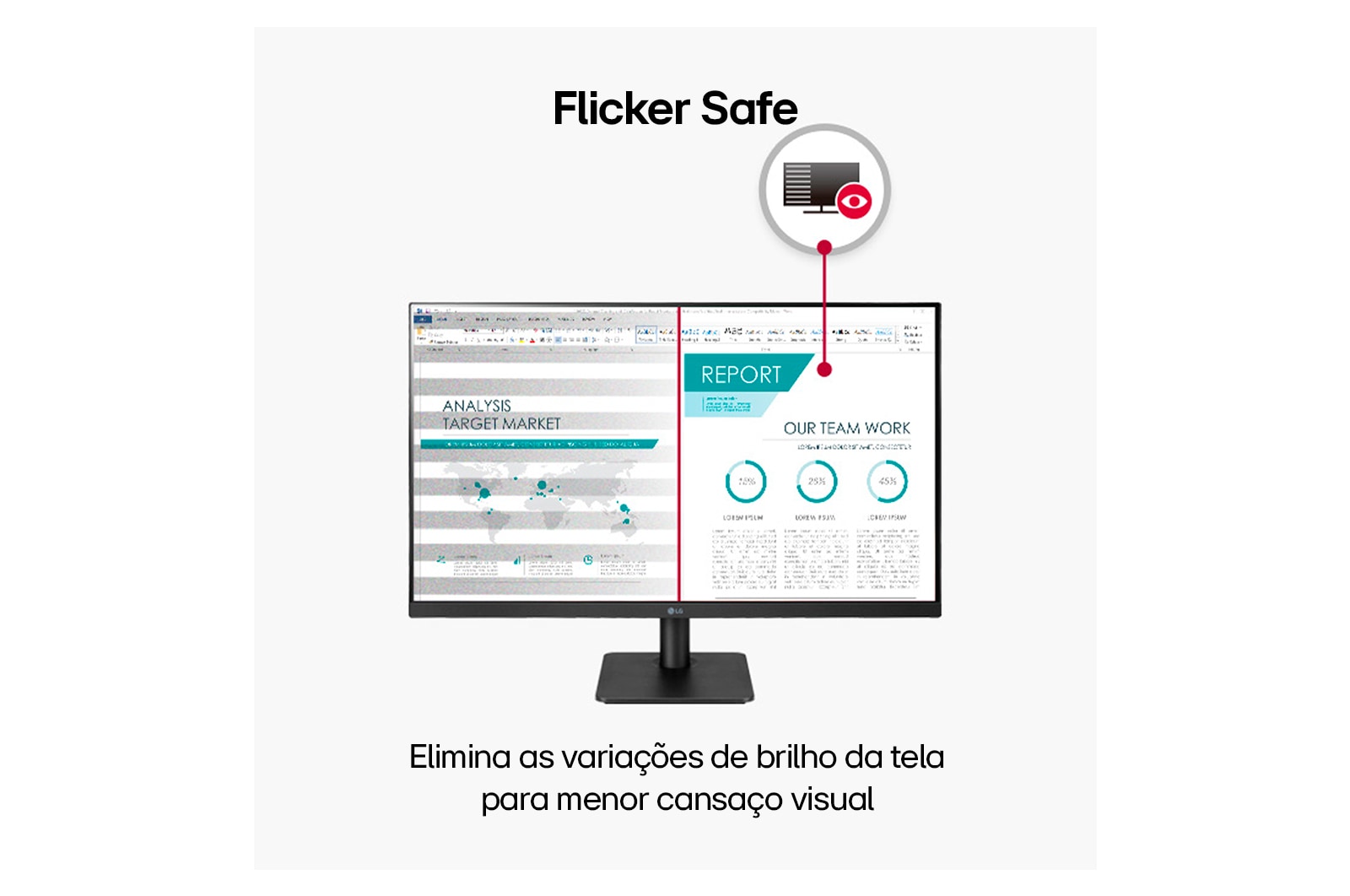 LG Monitor Gamer LG 23,8” IPS Full HD 1920x1080 75Hz 5ms (GtG) HDMI AMD FreeSync Dynamic Action Sync 24MP400-B, vista em perspectiva traseira, 24MP400-B, thumbnail 7