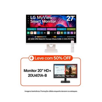 Monitor LG MyView Smart 27SR73U-W Tela IPS 4K 27