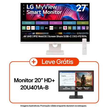 Monitor LG MyView Smart - Tela IPS 4K 27