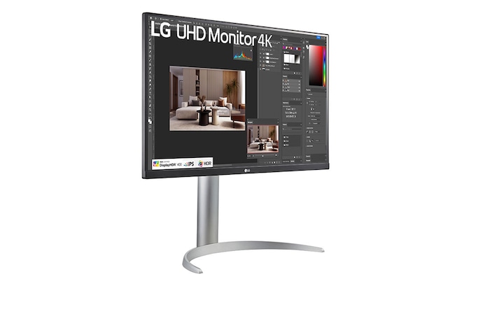 LG Monitor LG UHD 27” IPS, 4K, 3840 x 2160, 60Hz, 5ms (GtG em Faster), VESA Display, HDR™ 400, HDMI, AMD FreeSync - 27UP650-W, 27UP650-W