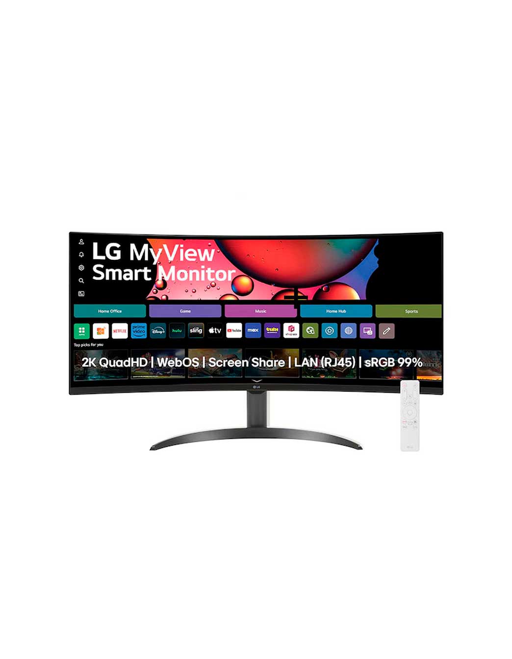 LGエレクトロニクス　34SR60QC-B（34インチ／2024年製） Monitor LG MyView Smart 34SR60QC-B Tela curva 34