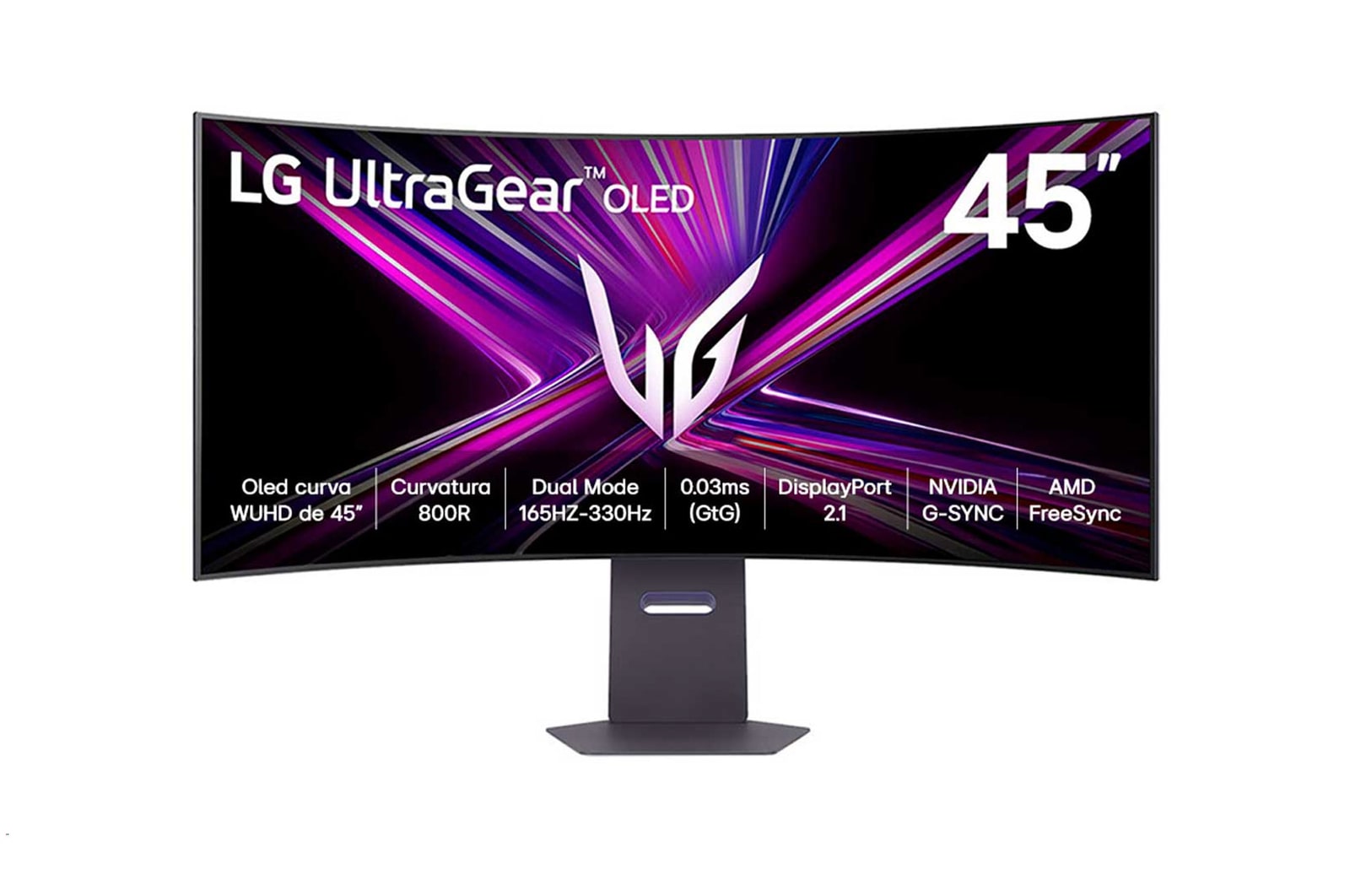 Front view of monitor