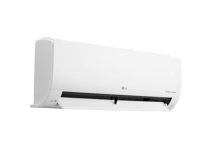 Evaporadora do Ar-Condicionado LG AI Dual Inverter Voice 9.000 BTU Frio 127V modelo S3-Q09AA31B visto de frente com a aleta aberta