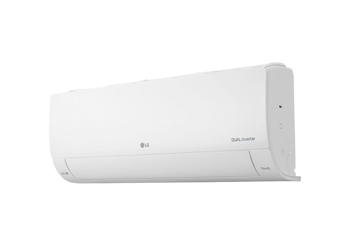 Evaporadora do Ar-Condicionado LG AI Dual Inverter Voice 9.000 BTU Frio 127V modelo S3-Q09AA31B visto de frente com a aleta fechada