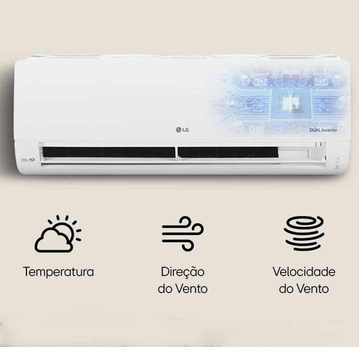 Foto ilustrativa do ar-condicionado LG Dual Inverter.