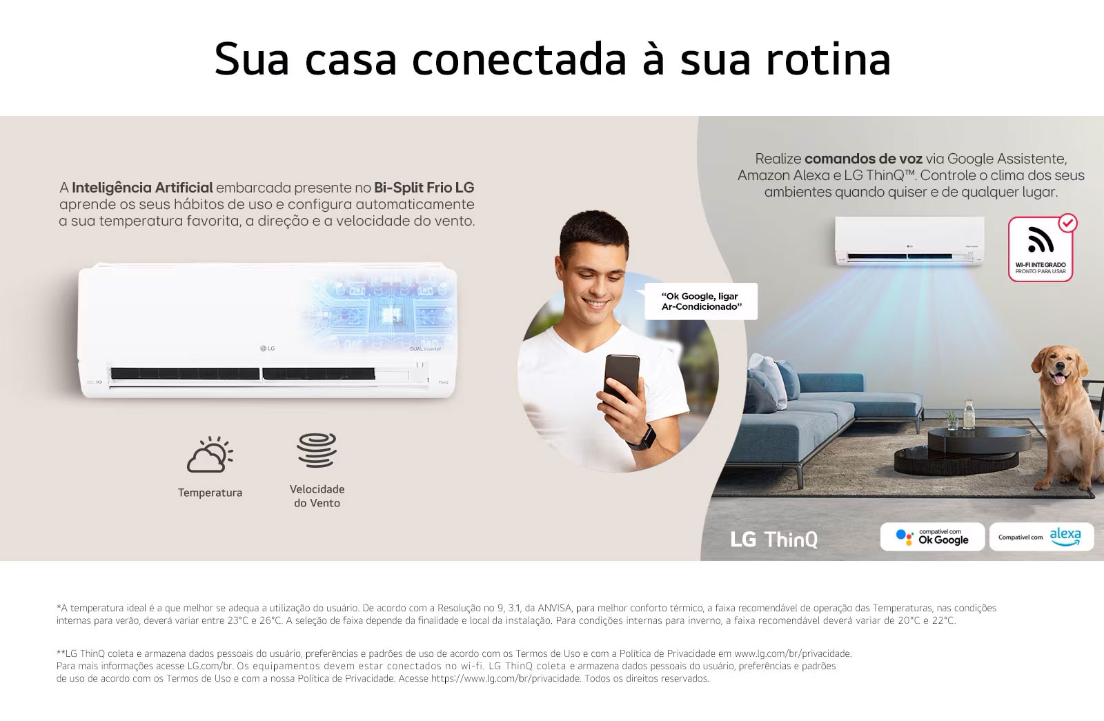 No canto esquerdo imagem ilustrativa com demonstração da inteligência artificial embarcada. 