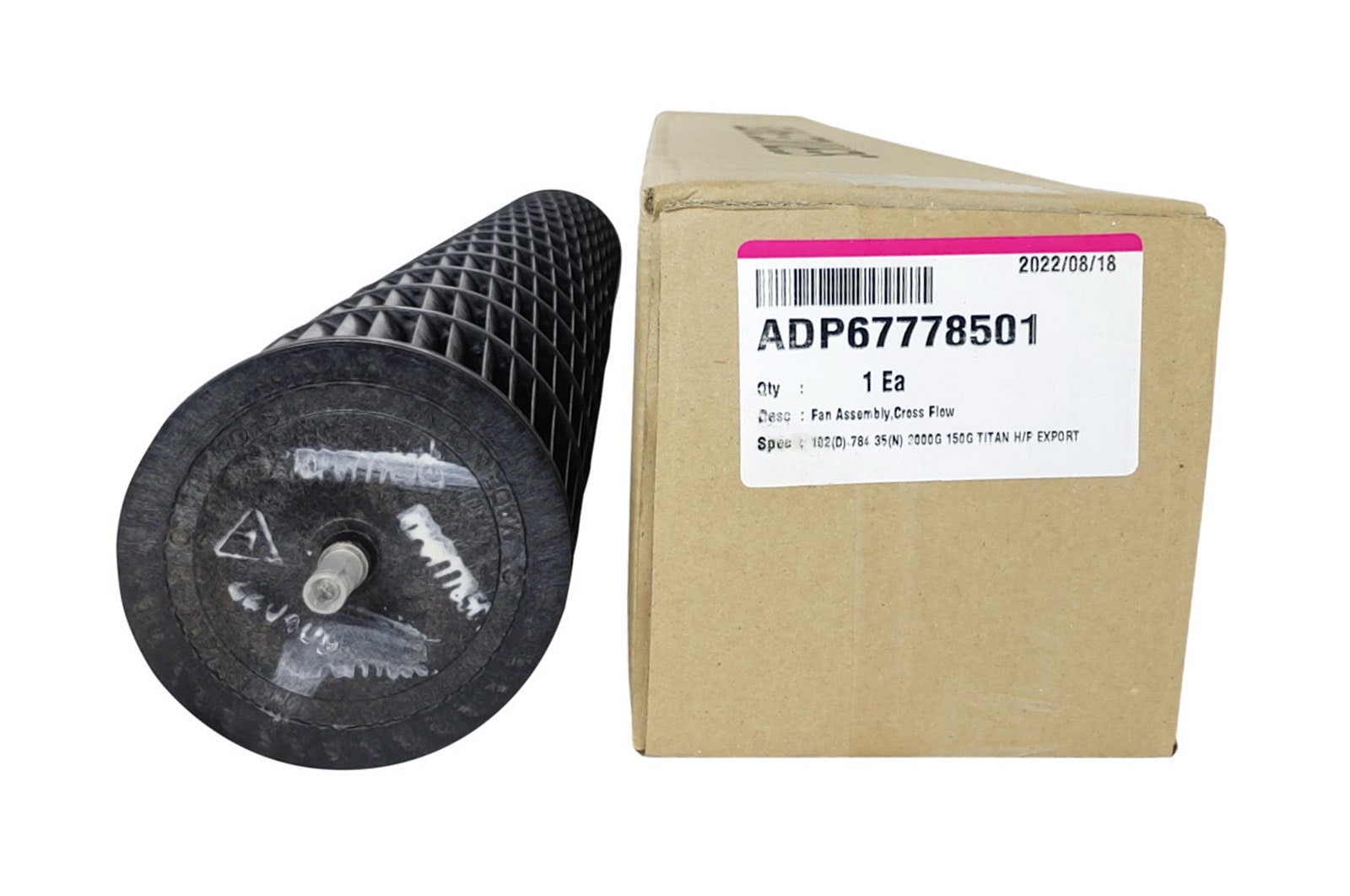 Vista frontal de Hélice do ventilador Ar Condicionado LG ASNW242C4A0, ASNQ182CRG2, ASNW242CRZ1 - ADP67778501 ADP67778501