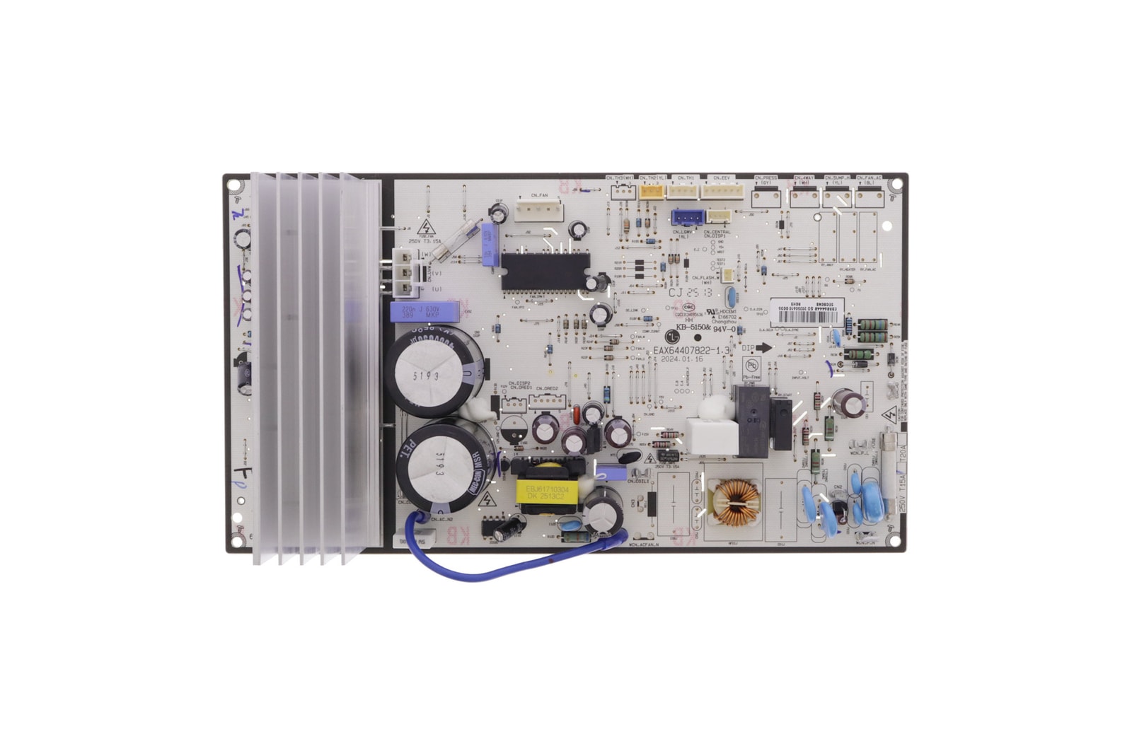 Vista frontal de Placa Principal Ar Condicionado LG S3UQ18KLQAL EBR86444850 EBR86444850