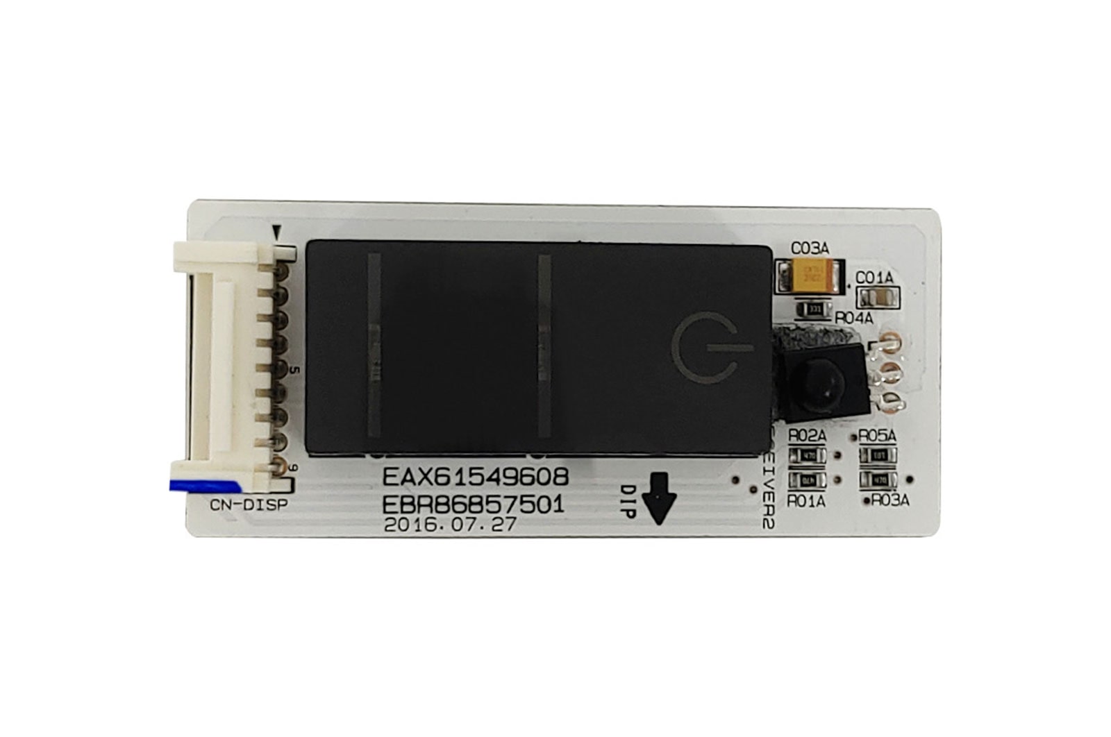 Vista frontal de Placa do display Evaporadora Ar Condicionado LG S4NQ09WA5WB - EBR86857501 EBR86857501