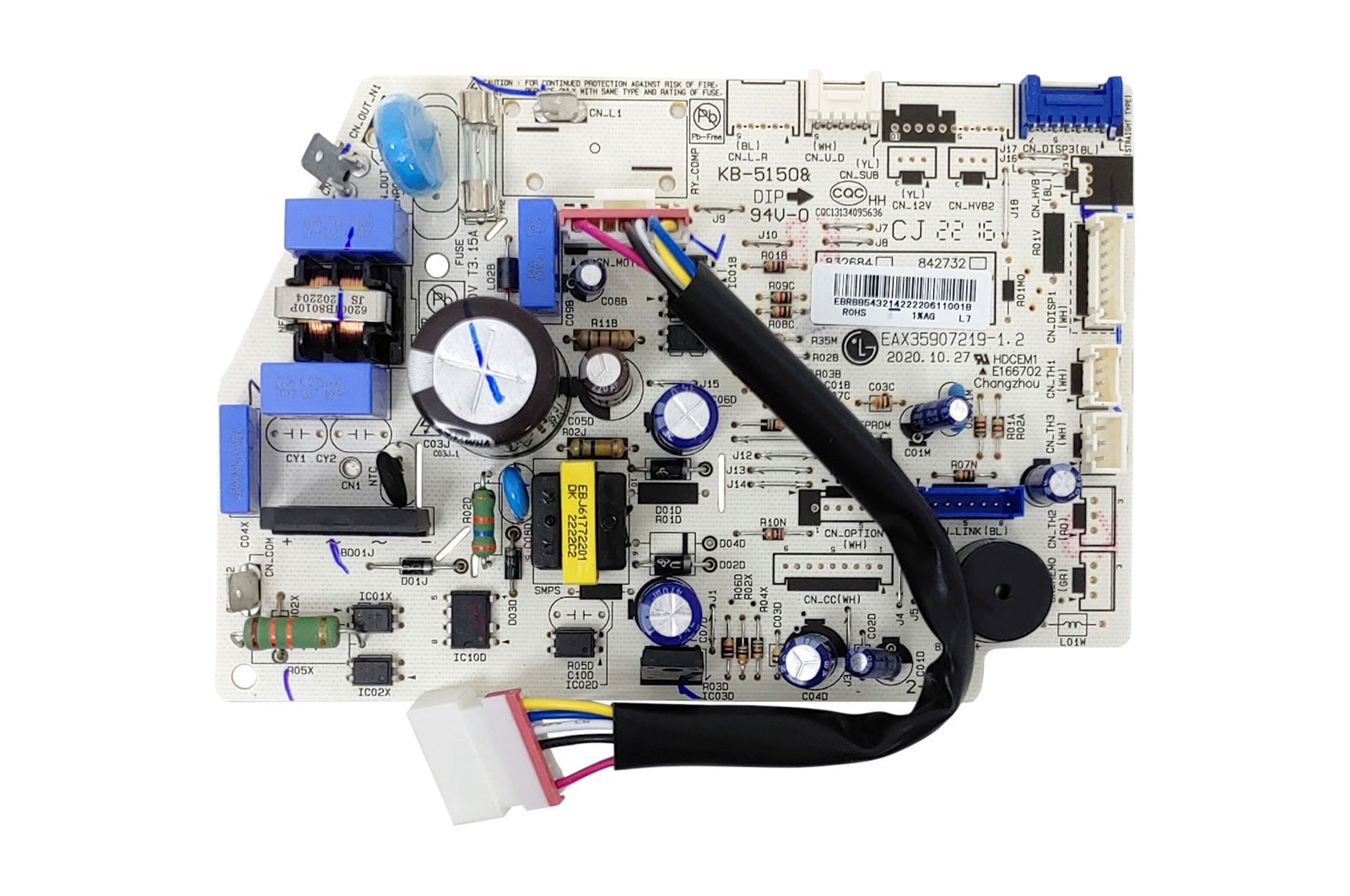 Vista frontal de Placa principal Ar Condicionado LG S4NQ09WA51A - EBR88543214 EBR88543214