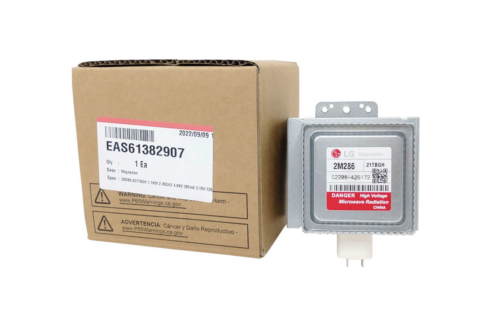 LG Magnetron 2M286 Micro-ondas LG MH8297CIRA, LMC2075ST, LSRM2085ST - EAS61382907, EAS61382907