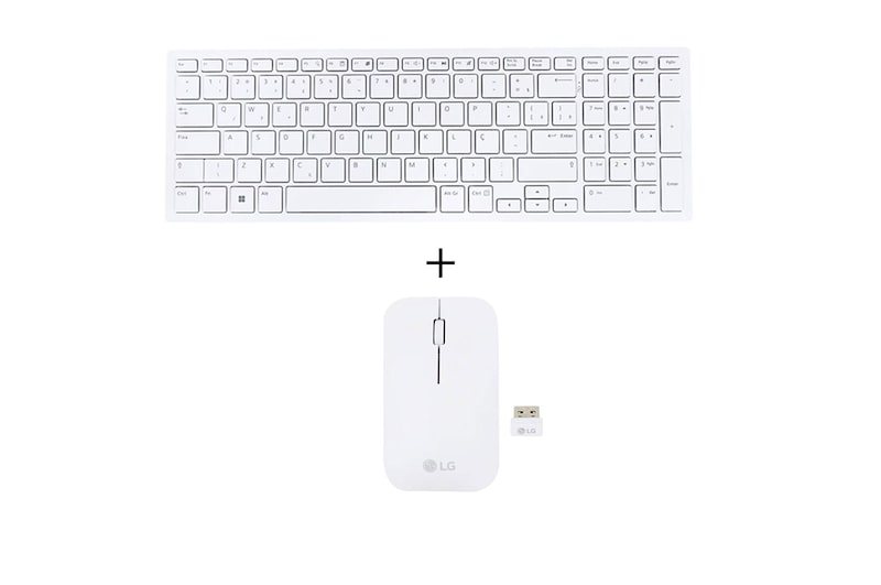 LG Teclado sem fio ALL IN ONE LG 24V70Q-G - AEW74232103 + Mouse sem fio acompanhado do conector USB dongle ALL IN ONE LG 24V70Q-G - AFW73188921, AEW74232103.AFW