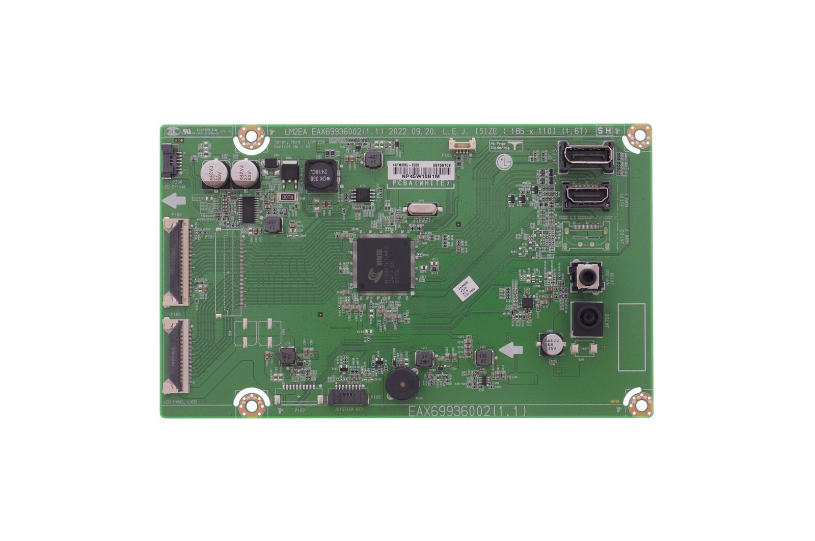 Vista frontal de Placa Principal Monitor Desktop LG 24GN60RB EBU67321502 EBU67321502