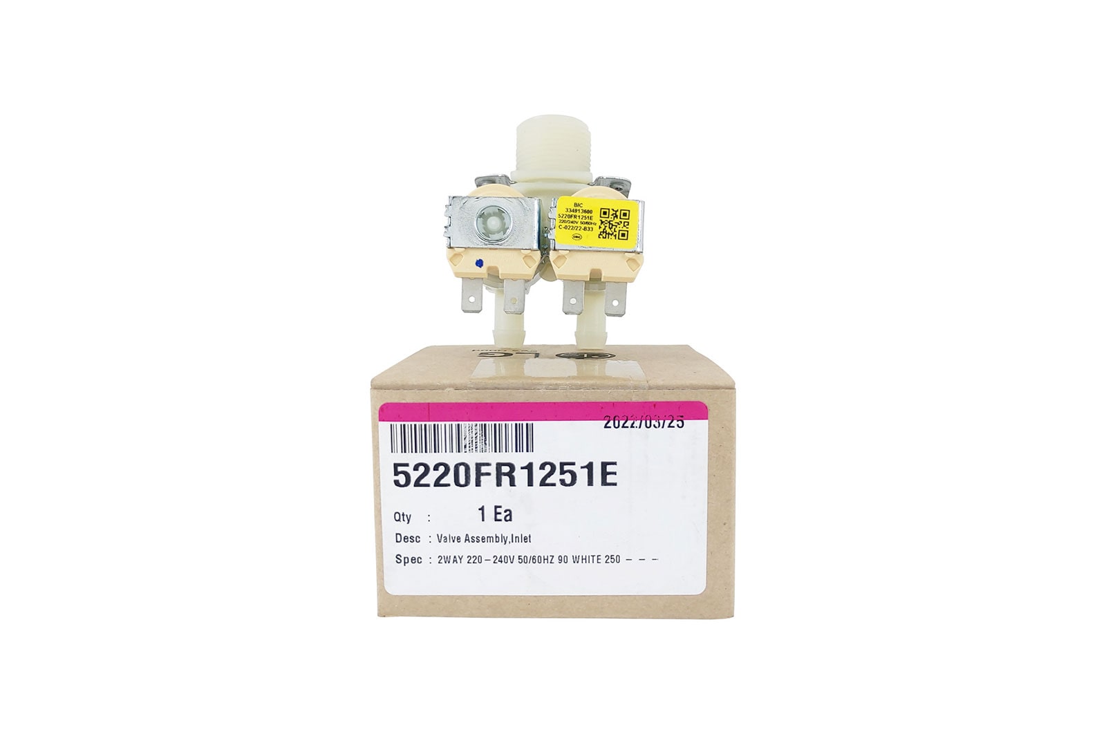 LG Válvula de entrada d'água 2 vias Lavadora LG WD-1403FDA, WD-1409FDA, WM11WPS6A - 5220FR1251E, 5220FR1251E
