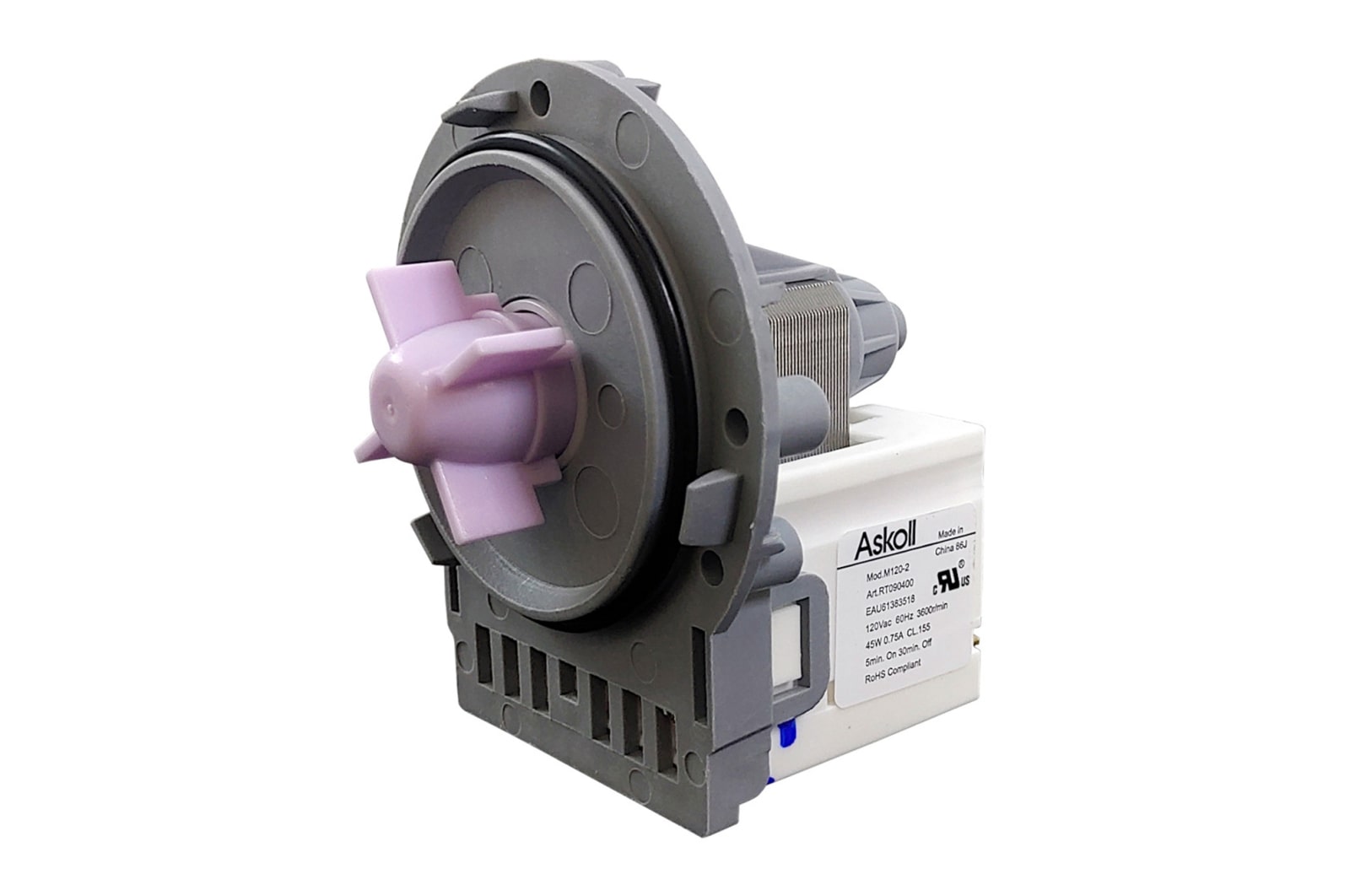 LG Motor elétrico 45W 3.600RPM Lavadora LG WD-12320RD - EAU61383518, EAU61383518