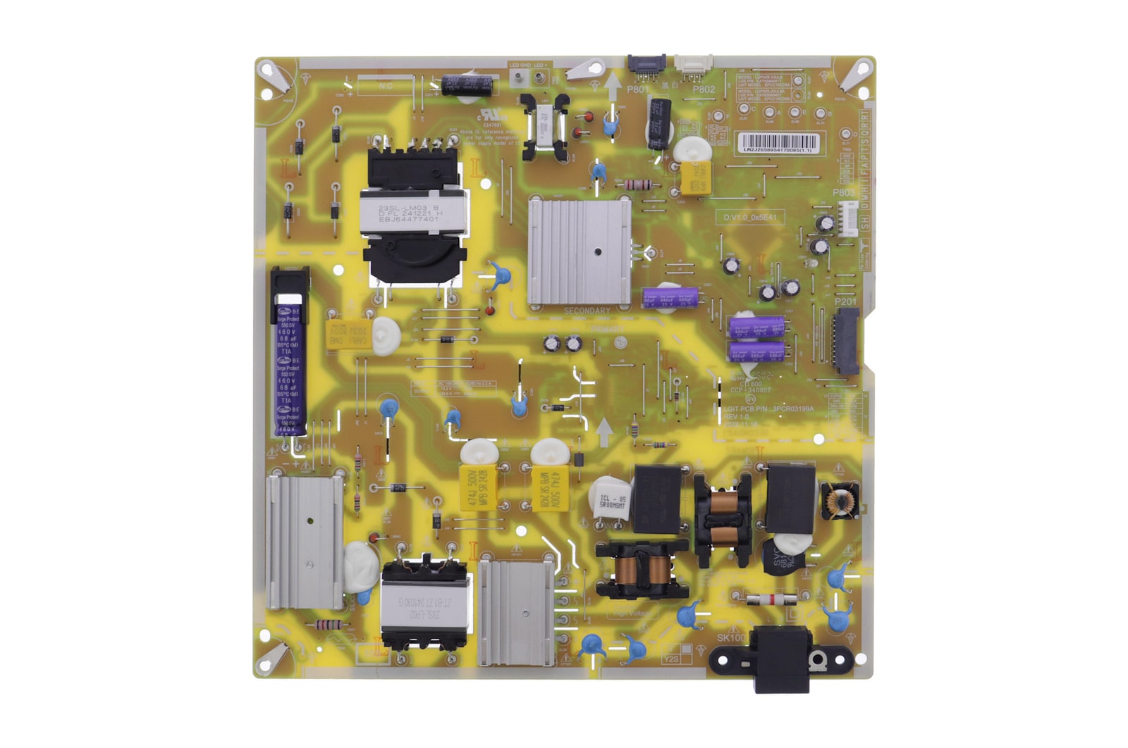 Vista frontal de Placa fonte TV LG LG 55QNED80SRA EAY65895417 EAY65895417
