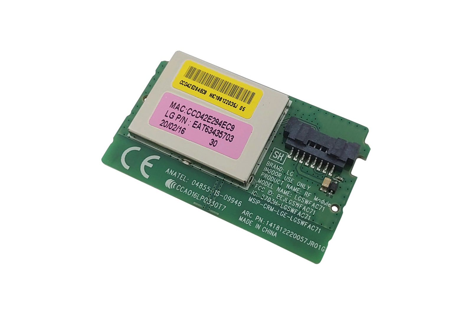 LG Placa Wi-Fi TV LG 32LJ600B, 32LJ601C, 32LK610BPSA - EAT63435703, EAT63435703