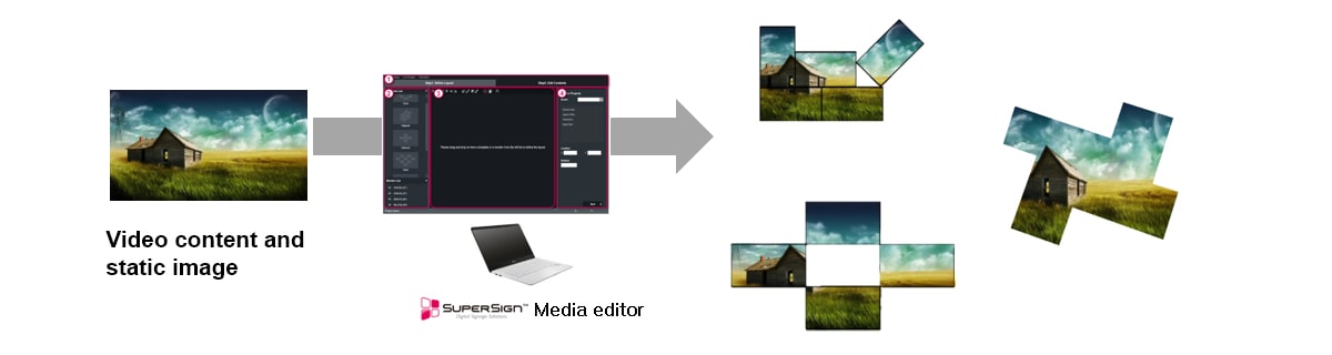 Example of when creating content via SuperSign Media editor